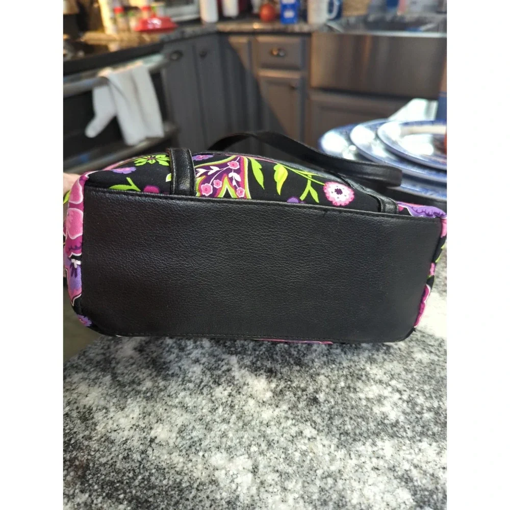 Longaberger Homestead Charmed Purse Floral Purple Pink Faux Leather NEW
